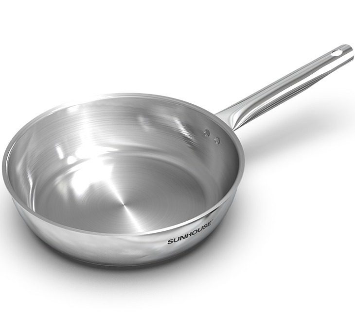 Chảo Inox đa lớp Sunhouse IN28M6 (đáy từ- Phi 28)